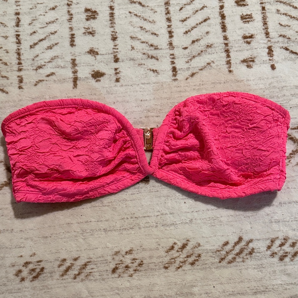 Pink Strapless Swim Bandeau